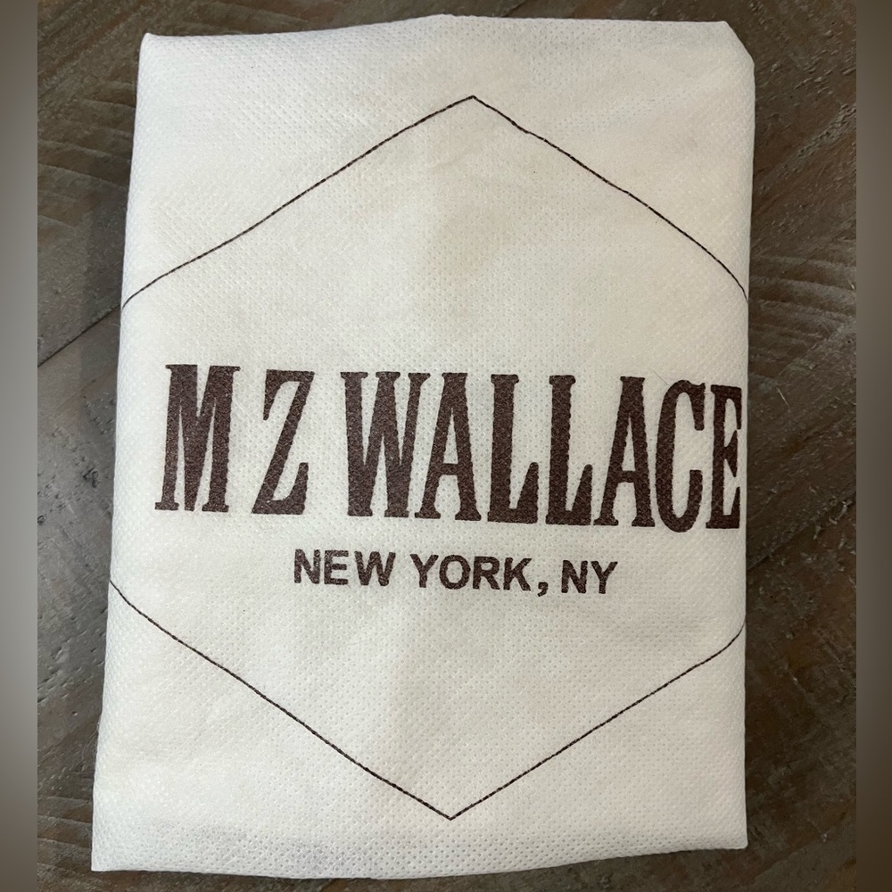 MZ Wallace White Dust Bag with Brown Lettering